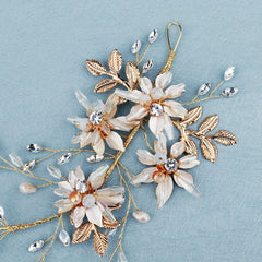 Flower Charm Crystal Hair Band Bridal Wedding Headband Accessory