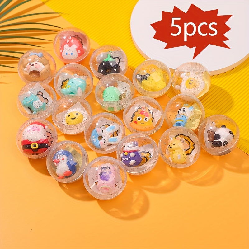 Round Transparent Starry Sky Ball Twist Egg Toy Pen Cover Small Gift for Kids