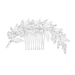 Bride Faux Pearl Crystal Hair Comb Wedding Hair Accessory