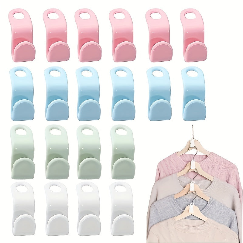 20pcs Heavy Duty Cascading Hanger Extension Hooks with Plastic Hanger Connectors