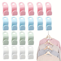 20pcs Heavy Duty Cascading Hanger Extension Hooks with Plastic Hanger Connectors