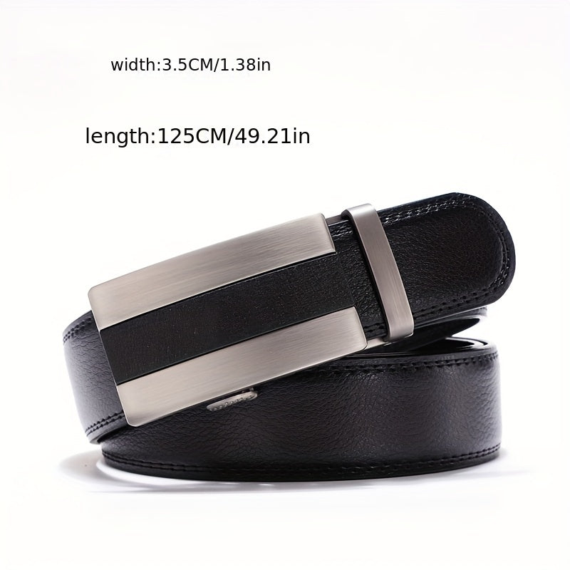 Calfskin Leather Auto Buckle Belts Business Pants Belt Men