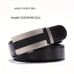 Calfskin Leather Auto Buckle Belts Business Pants Belt Men