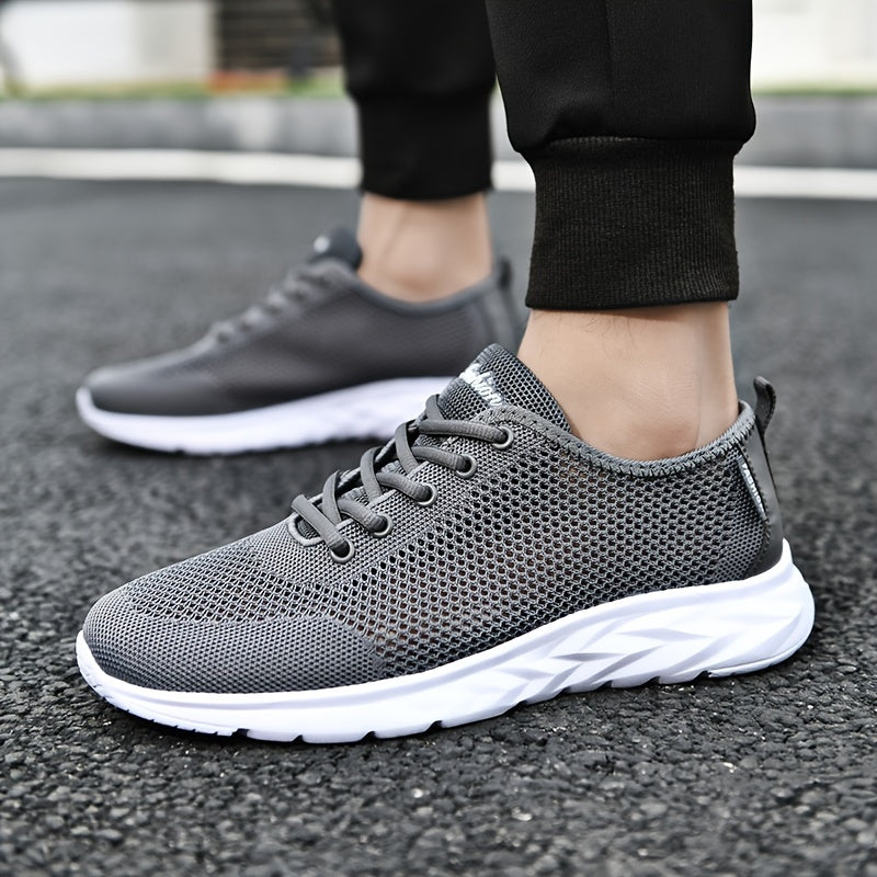 Men's Mesh Breathable Lace Up Casual Shoes Lightweight Running Sneakers