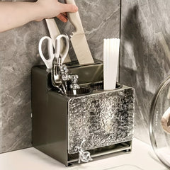 Large Capacity Chopstick Holder Cutlery Organizer with Drip Tray