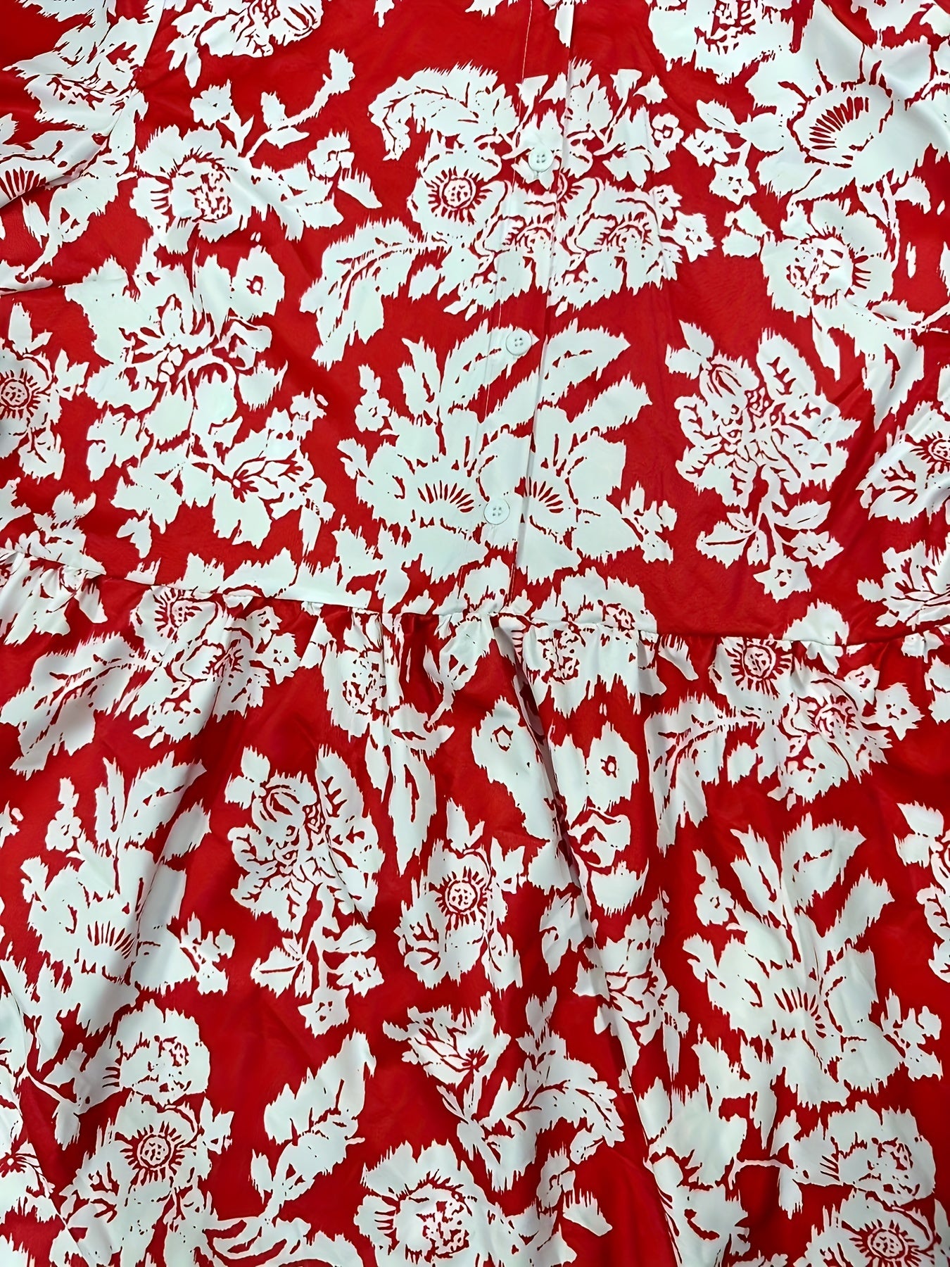 Women's Plus Floral Print Button Up Maxi Shirt Dress