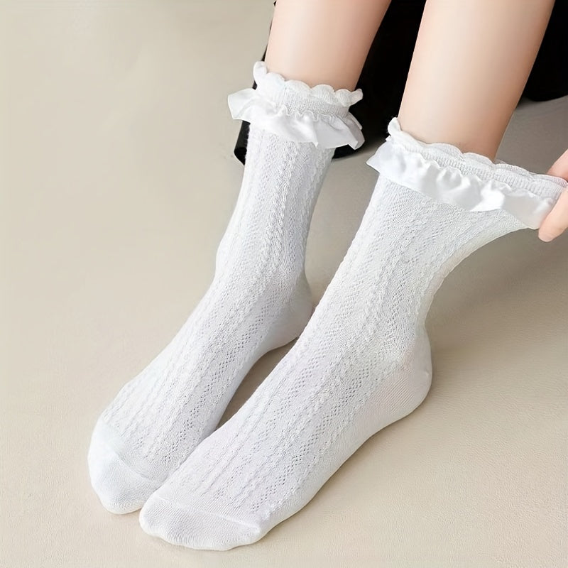 Ruffle Lolita Socks Comfy & Mid Tube Socks Women's Stockings