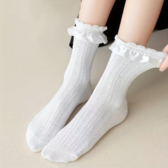 Ruffle Lolita Socks Comfy & Mid Tube Socks Women's Stockings