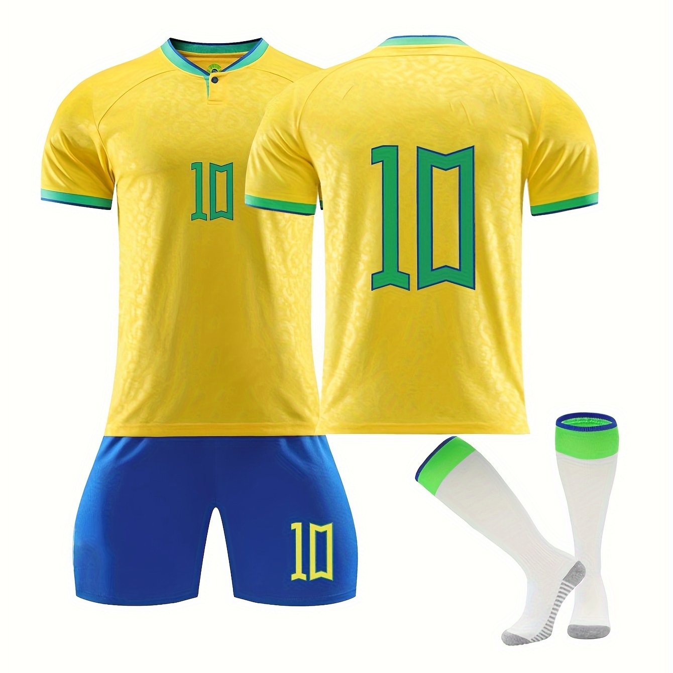 3Pcs Bright Yellow Football Suit for Boys/Girls