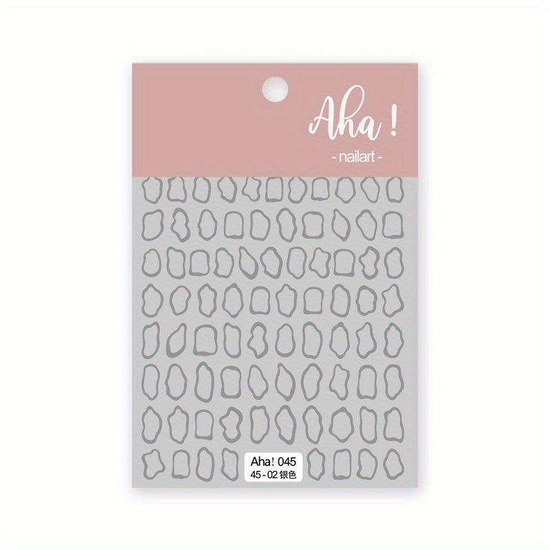 Irregular Bronzing Pattern Nail Art Stickers Decals Self Adhesive