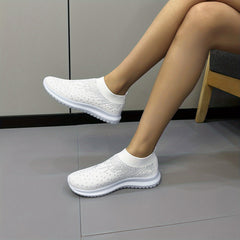 Women's Rhinestone Decor Sneakers Lightweight Outdoor Shoes