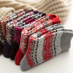 5 Pairs Geometric Pattern Colorblock Socks Women's Stockings & Hosiery