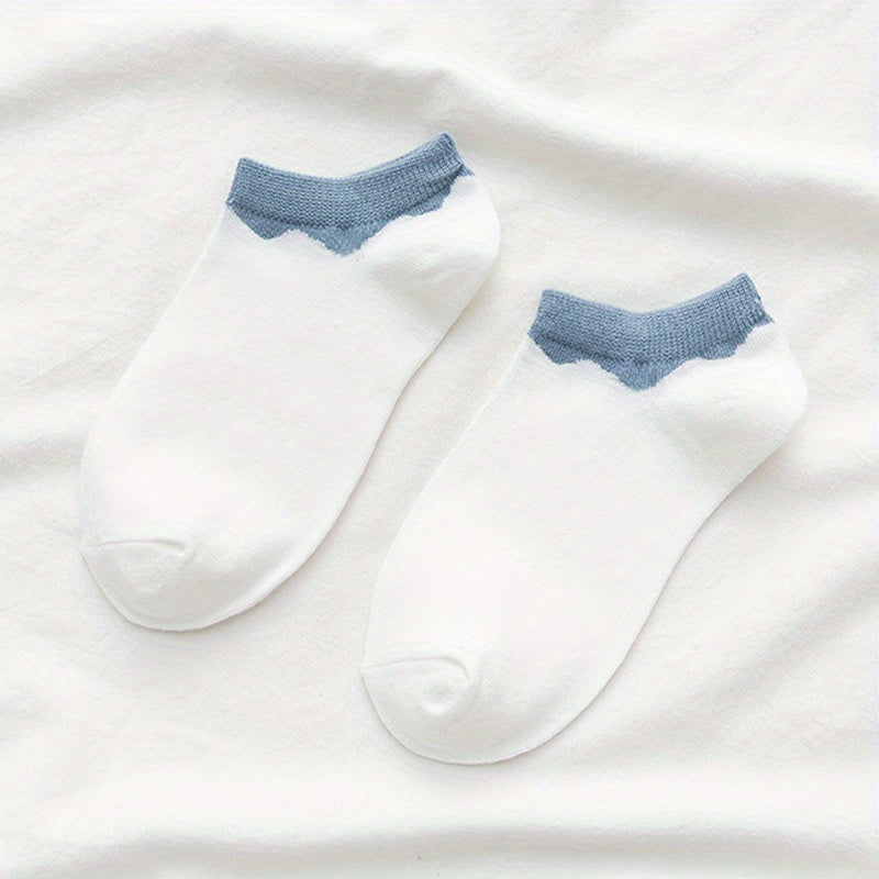Plaid & Stripe Ankle Socks Soft & Lightweight All match Socks Women's Stockings