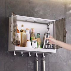 Kitchen Rack Wall mounted Condiment Jar Seasoning Box Holder