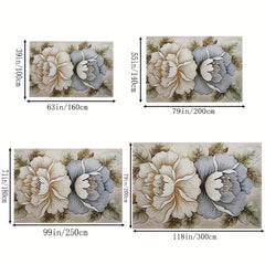Waterproof Anti Skid Flower Area Rug Soft Easy to Maintain
