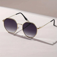Geometric Metal Sunglasses Retro Anti Glare Sun Shades