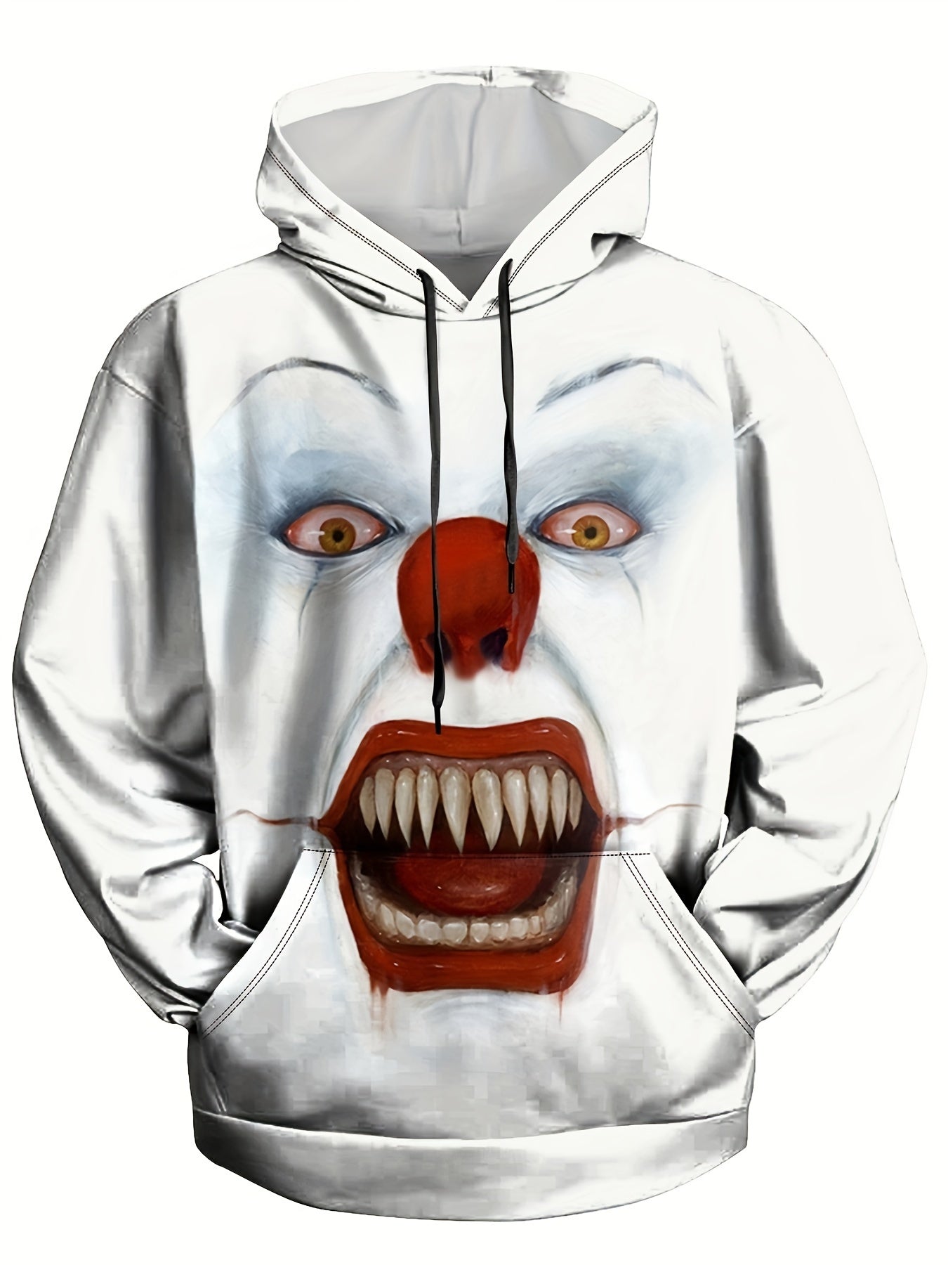 Clown Print Hoodies Men Loose Pullover Autumn Winter