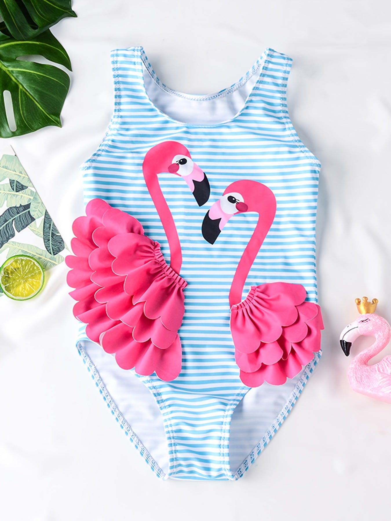Baby Girls Flamingo Sleeveless Swimsuit