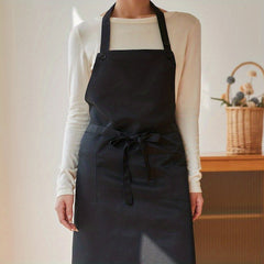 Adjustable Halter Apron with Pockets for Chef Gardening Cooking Baking