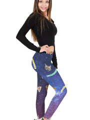 Cat Print Skinny Leggings High Waist Yoga Leggings