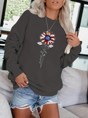 Sunflower Print Sweatshirt for Women Fall & Winter