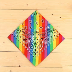 Rainbow Cashew Flower Bandana Triangle Scarf
