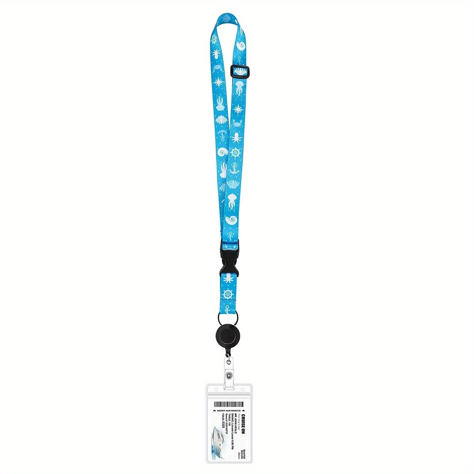 Nautical Series Printed Polyester Phone Key Lanyard