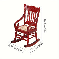 1/12 Wooden Mini Dollhouse Rocking Chair Toy DIY Accessory
