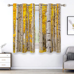 2pcs Trees Print Curtain For Home Decoration