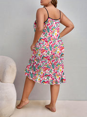 Floral Print Nightdress with Eyemask