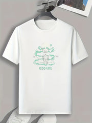 Escape Skeleton Print Men's Comfy T-shirt for Outdoor Summer