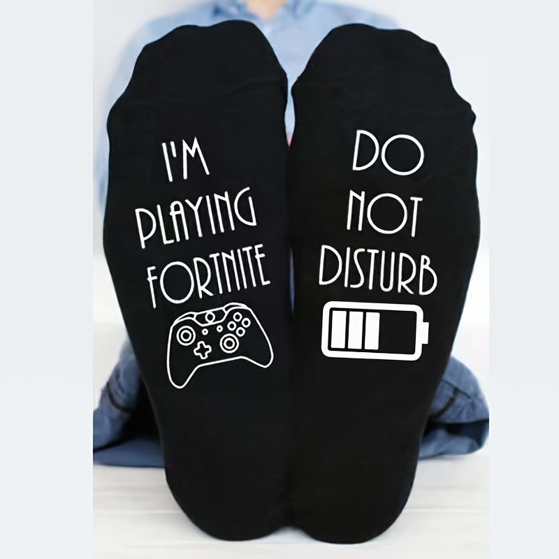 Letter Anti Slip Crew Socks Cotton Floor Holiday Novelty Socks