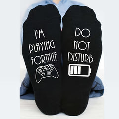 Letter Anti Slip Crew Socks Cotton Floor Holiday Novelty Socks