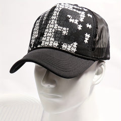 3D Puzzle Print Baseball Cap Mesh Trucker Hat Adjustable Sports Dad Hat