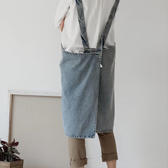 Vintage Haircut Denim Apron with Pocket