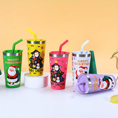 Christmas Vacuum Water Bottle 17oz Stainless Steel Insulated Leakproof Cup