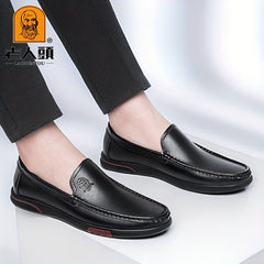 LAORENTOU Men's Leather Loafer Shoes Lightweight Wear resistant Driving Shoes