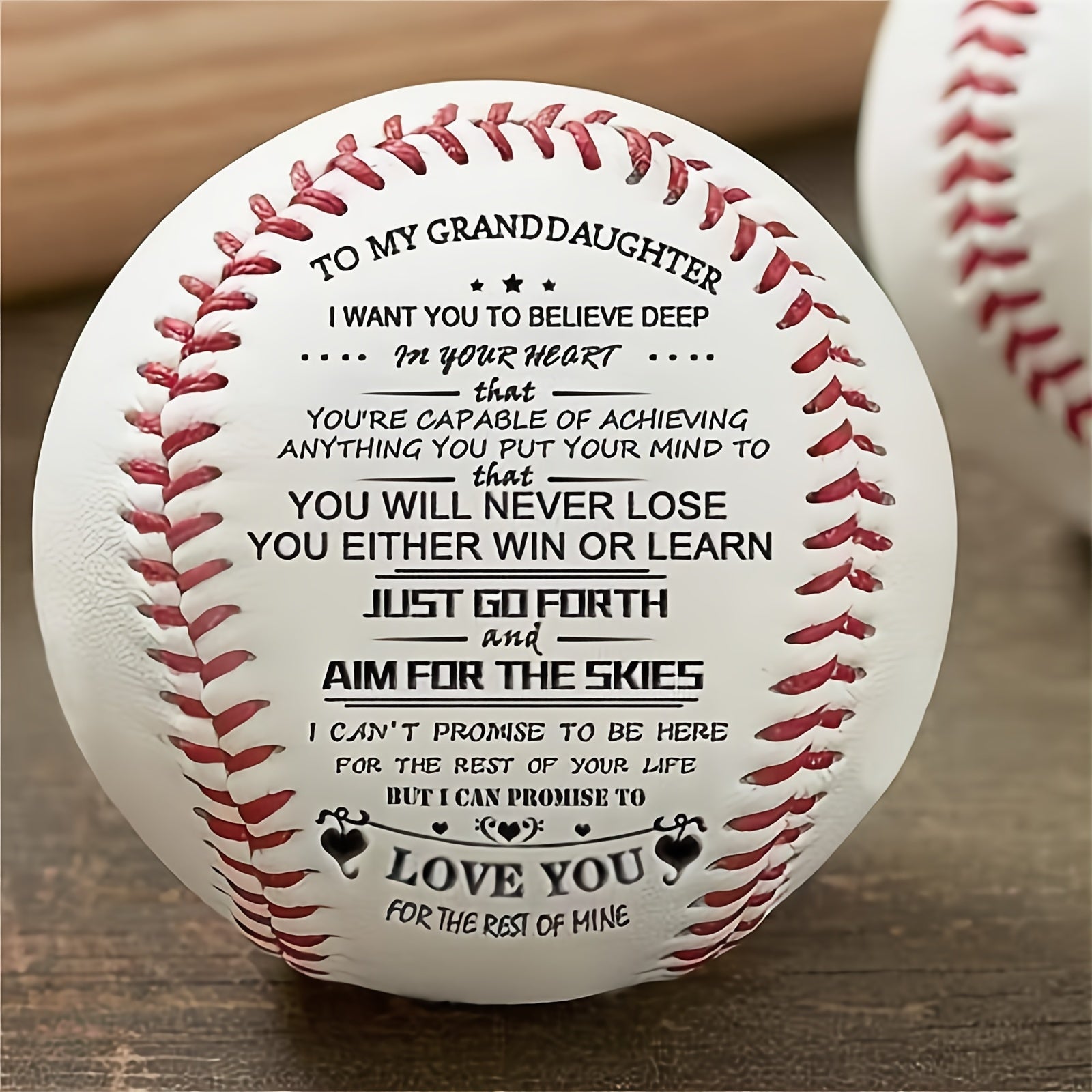 Letter Printed Baseball Christmas Gift For Granddaughter