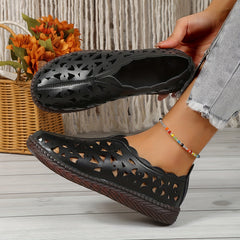 Women's Hollow Out Clogs Slip On Flat Shoes Lightweight Walking Shoes