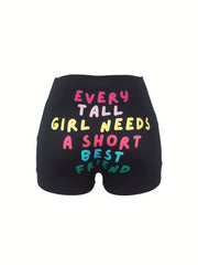 Skinny Shorts Casual Elastic Waist Shorts Women's Clothing