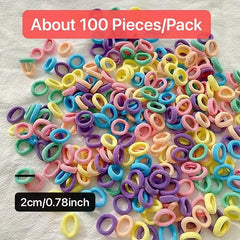 100pcs Colorful Hair Ties for Girls Ponytail Holder Hair Accessories