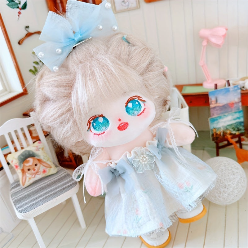 7.87in Cotton Flower Doll: Strap Skirt, Bow, Princess Shoes, Bridesmaid Gift