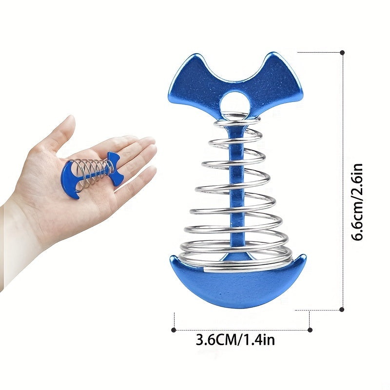 Aluminum Fishbone Tent Nails with Wood Spring and Hook Clip