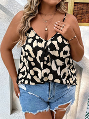Leopard Print V Neck Cami Top