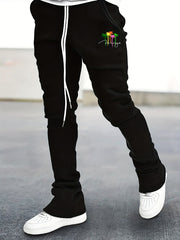 Coconut Palm Pattern Flared Trousers Men s Casual Joggers