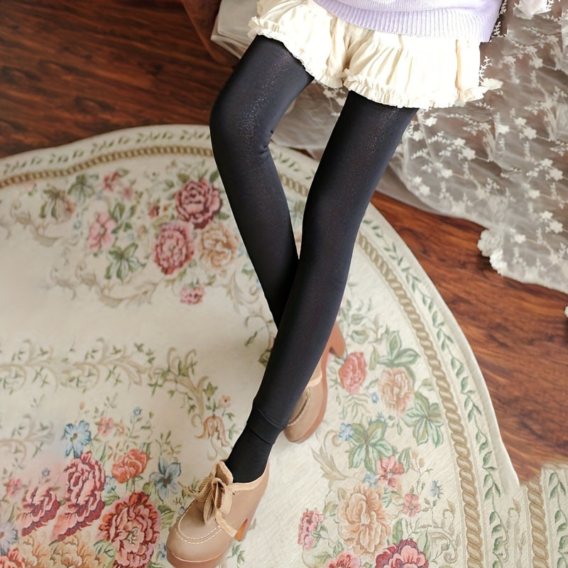Plush Lined High Waist Thermal Leggings Women's Stockings