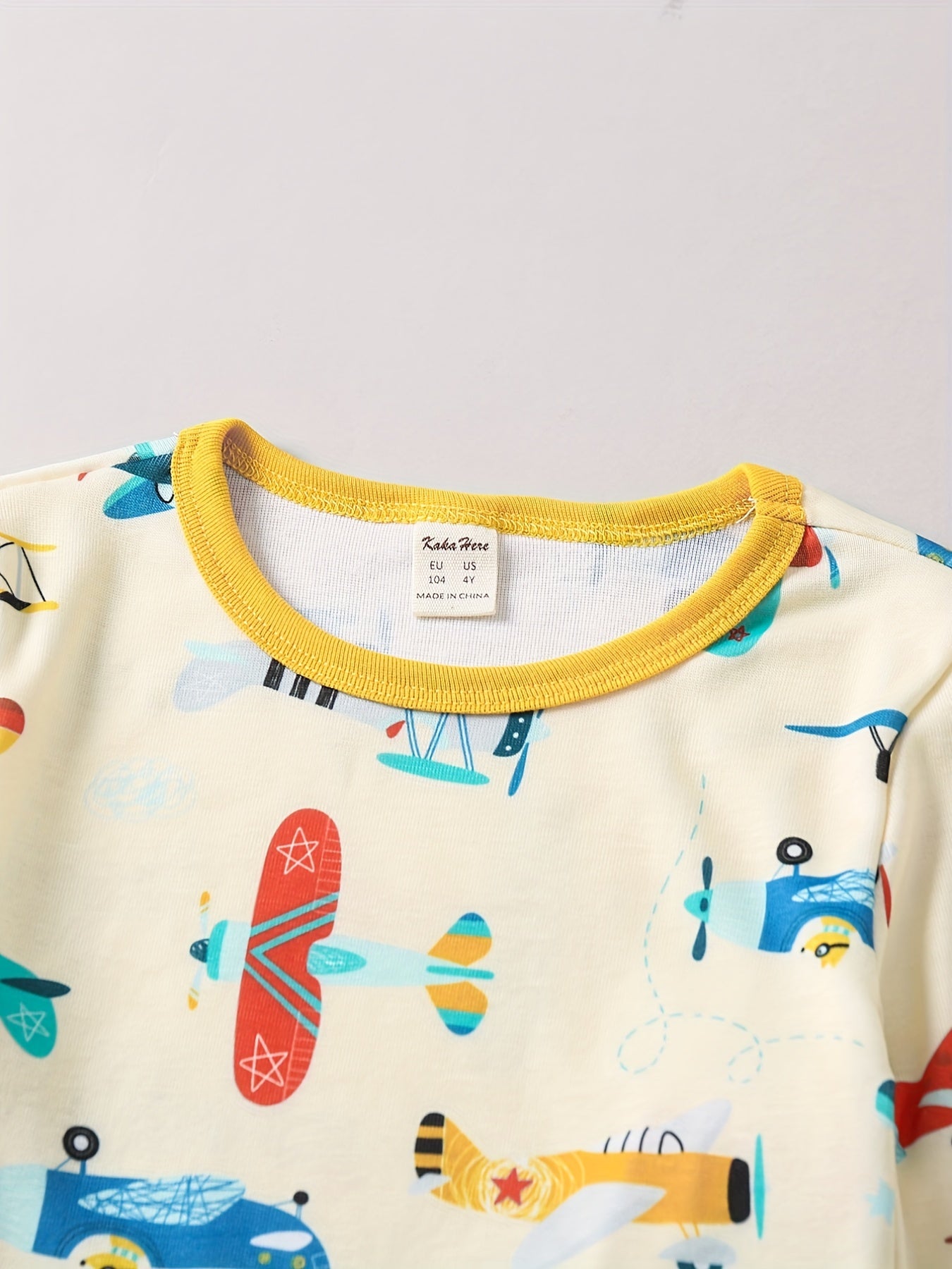 Kids 2pcs Airplane Print Pajama Set
