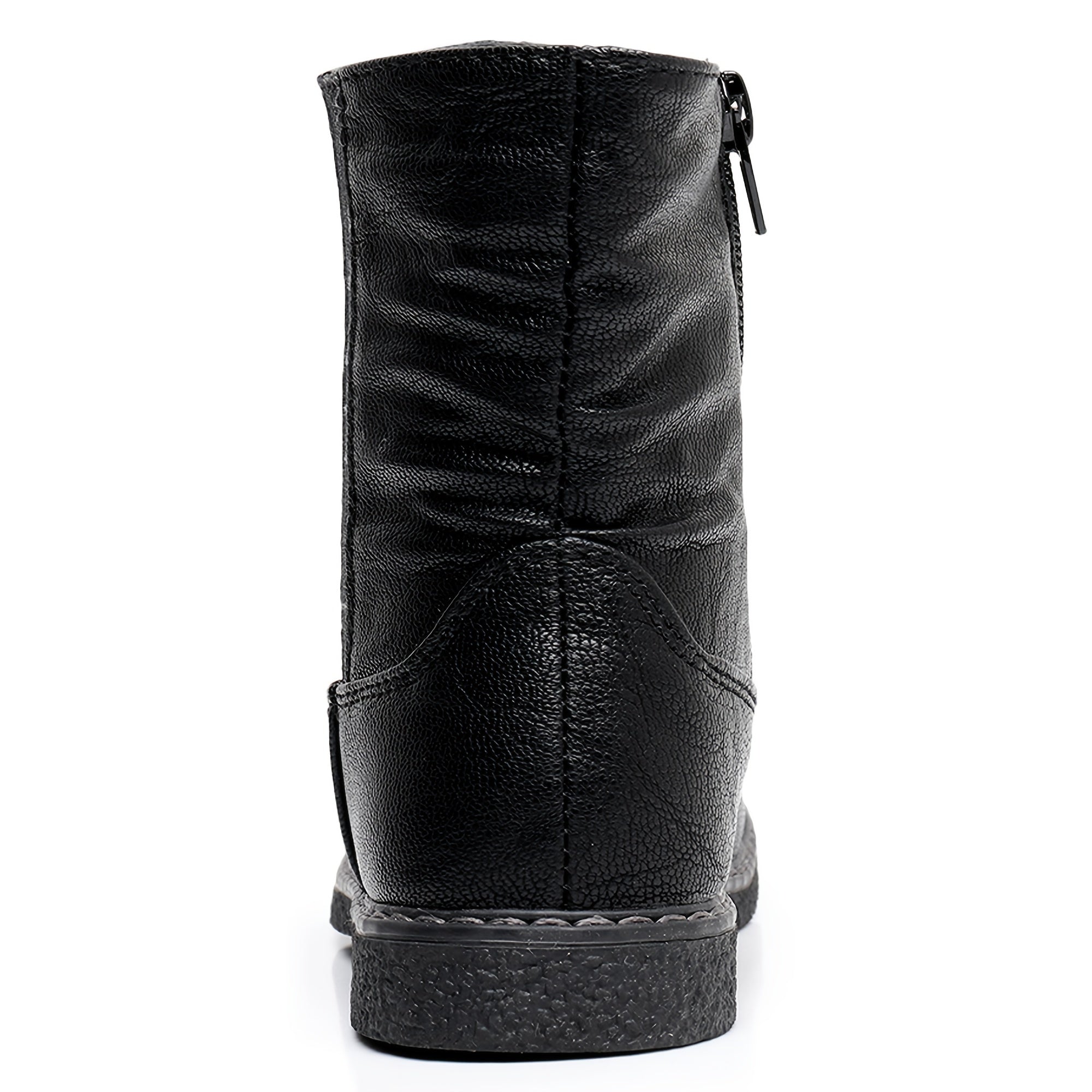 Girls' Casual Solid Zipper Boots for Comfortable Wear