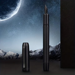 92 Planet Series Rhomboid Engraved Silver Student Fountain Pen