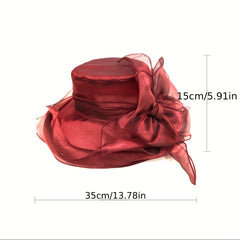 Big Flower Derby Hat Organza Sun Hat Women Church Hat For Wedding